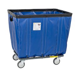 6 Bushel Vinyl Basket Truck with Steel Base, Blue