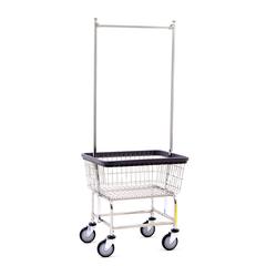 Chrome Standard Capacity Laundry Cart w/ Double Pole Rack