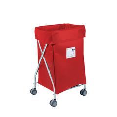 Narrow Collapsible Hamper with Red Vinyl Bag, 5 Bushel Capacity