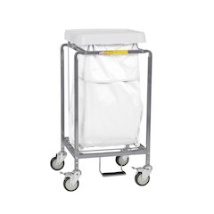 Single "Leakproof" Hamper w/ Foot Pedal, White Bag