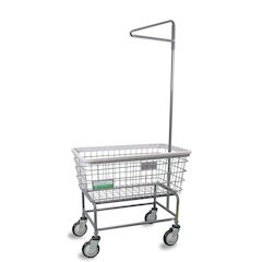Antimicrobial Wire Utility Cart with Single Pole Rack, 4.5 Bushel