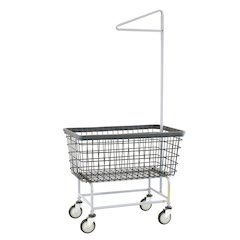 Wire Utility Cart with Single Pole Rack, 6 Bushel, Dura-Seven™ Anti-Rust Coating
