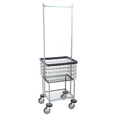 Elevated Laundry Cart w/ Double Pole Rack in Dura-Seven™ Anti-Rust Coating