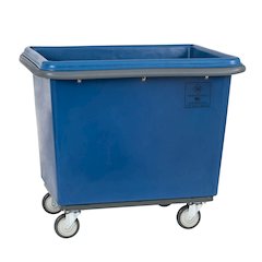 6 Bushel Poly Cube Truck with Air Cushion Bumper and Steel Base, Blue