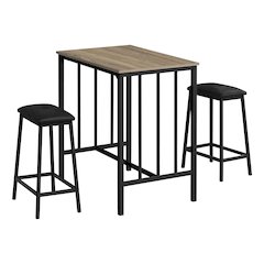Contemporary Dining Set in Dark Taupe,Black color