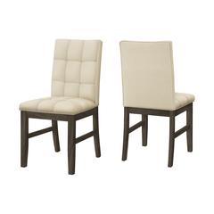 Dining Chair, 37 Height, Set Of 2, Upholstered, Dining Room, Kitchen, Cream Fab