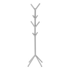 Coat Rack, Hall Tree, Free Standing, 8 Hooks, Entryway, 70H, Bedroom, Grey