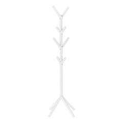 Coat Rack, Hall Tree, Free Standing, 8 Hooks, Entryway, 70H, Bedroom, White
