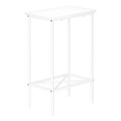 Accent Table, Side, End, Narrow, Small, 2 Tier, Living Room, Bedroom, White