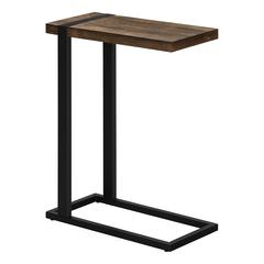 Accent Table, C-shaped, End, Side, Snack, Living Room, Bedroom, Brown Laminate