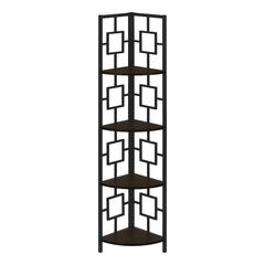 Bookshelf, Bookcase, Etagere, Corner, 4 Tier, 62H, Office, Bedroom