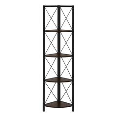 Bookshelf, Bookcase, Etagere, Corner, 4 Tier, 60H, Office, Bedroom