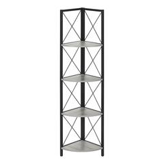 Bookshelf, Bookcase, Etagere, Corner, 4 Tier, 60H, Office, Bedroom