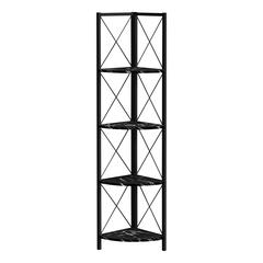 Bookshelf, Bookcase, Etagere, Corner, 4 Tier, 60H, Office, Bedroom