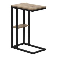 Accent Table, C-shaped, End, Side, Snack, Living Room, Bedroom, Brown Laminate