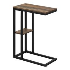 Accent Table, C-shaped, End, Side, Snack, Living Room, Bedroom, Brown Laminate