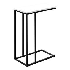 Accent Table, C-shaped, End, Side, Snack, Living Room, Bedroom, White Laminate