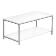 Coffee Table, Accent, Cocktail, Rectangular, Living Room, 40L, White Laminate