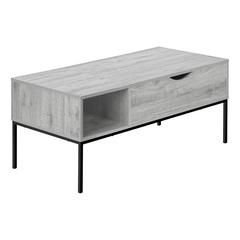 Coffee Table, 42 L, Rectangular, Cocktail, Lift-top, Grey, Black