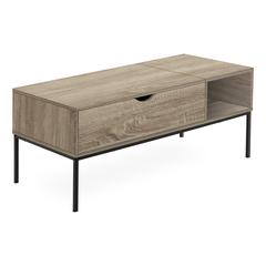Coffee Table, 42 L, Rectangular, Cocktail, Lift-top, Dark Taupe, Black
