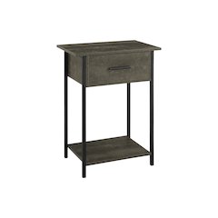 Accent Table, 2 Tier, End,  Black Metal, Contemporary