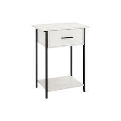 Accent Table, 2 Tier, End Black Metal, Contemporary