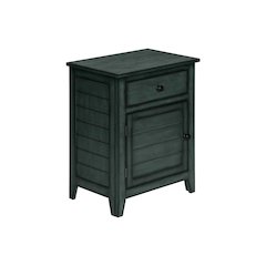 Accent Table, Nightstand, Antique Blue Veneer, Transitional