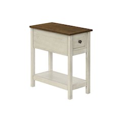 Transitional Accent Table in White,Espresso color
