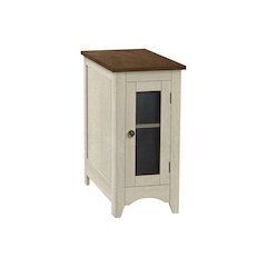 Transitional Accent Table in White,Espresso color