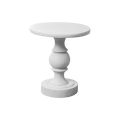 Accent Table, 25H, End, Nightstand, Round, Side Table, White, Transitional