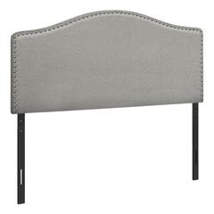 Bed, Headboard Only, Full Size, Bedroom, Upholstered, Grey Linen Look