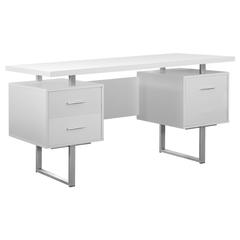 Computer Desk, Home Office, Laptop, Left, Right Set-up, Storage Drawers, 60L