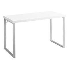 Computer Desk, Home Office, Laptop, 48L, Work, White Laminate, Grey