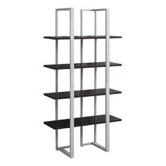 Bookshelf, Bookcase, Etagere, 4 Tier, 60H, Office, Bedroom, Brown Laminate