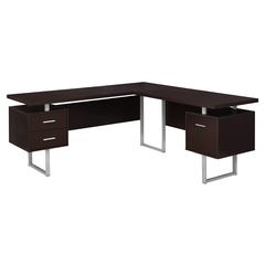 Computer Desk, Home Office, Corner, Left, Right Set-up, Storage Drawers, 70L