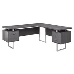 Computer Desk, Home Office, Corner, Left, Right Set-up, Storage Drawers, 70L