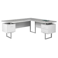 Computer Desk, Home Office, Corner, Left, Right Set-up, Storage Drawers, 70L