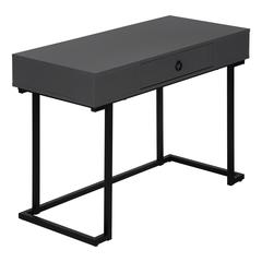 Computer Desk, Home Office, Laptop, Storage Drawers, 42L, Work, Grey Laminate