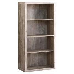 Bookshelf, Bookcase, Etagere, 5 Tier, 48H, Office, Bedroom, Beige Laminate