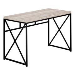 Computer Desk, Home Office, Laptop, Work, Beige Laminate, Black