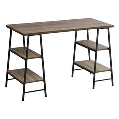 Computer Desk, Home Office, Laptop, Storage Shelves, 48L, Work, Brown Laminate