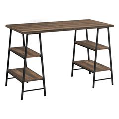 Computer Desk, Home Office, Laptop, Storage Shelves, 48L, Work, Brown Laminate