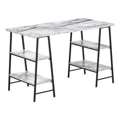 Computer Desk, Home Office, Laptop, Storage Shelves, 48L, Work, White