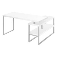 Computer Desk, Home Office, Corner, Left, Right Set-up, Storage Shelves, 60L