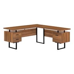 Computer Desk, Home Office, Corner, Left, Right Set-up, Storage Drawers, 70L