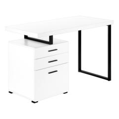Computer Desk, Home Office, Laptop, Left, Right Set-up, Storage Drawers, 48L