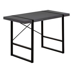 Computer Desk, Home Office, Laptop, 48L, Work, Grey Laminate, Black