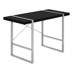 Computer Desk, Home Office, Laptop, 48L, Work, Black Laminate, Grey