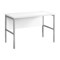 Contemporary Computer Desk in White,Silver color
