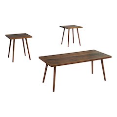 Table Set, 3pcs Set, Accent, Coffee, End, Dark Walnut, Contemporary